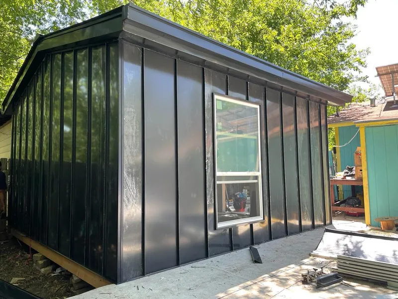 Black standing seam metal wall panels for Metal Roof Installation in Streetsboro